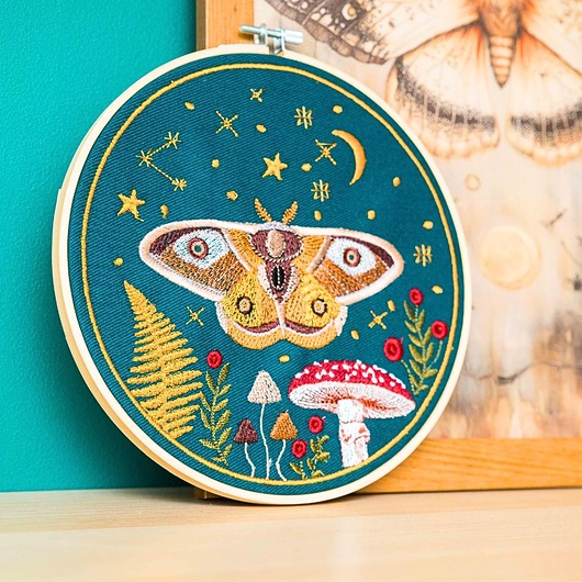 Ozdoby na ścianę Magiczna ćma na nocnym niebie - green