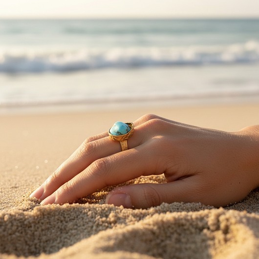 pierścionki złote Pierścionek z Turkusem