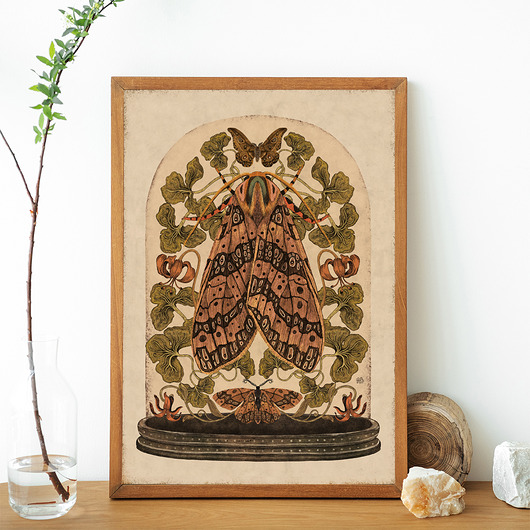 plakaty Ćmy i lilie plakat, plakat botaniczny, plakat boho, plakat motyle ćmy