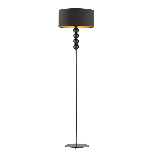 lampy podłogowe Czarna lampa podłogowa w stylu glamour ze złotym kloszem BERMUDY GOLD