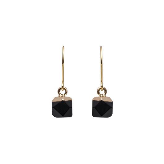 kolczyki pozłacane Delikatne kolczyki pozłacane z Black Stone