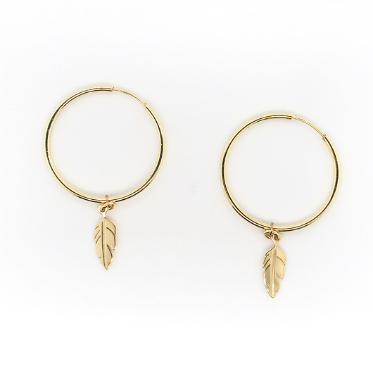 Kolczyki kółka z piórkami VENA Jewellery