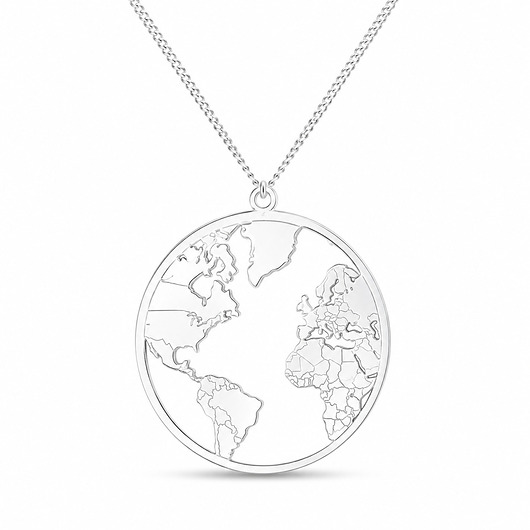 srebrne naszyjniki WORLD- długi naszyjnik srebro 925