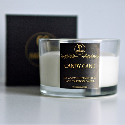 Naturalna świeca sojowa Candy Cane Basic - 130ml Fiharmony