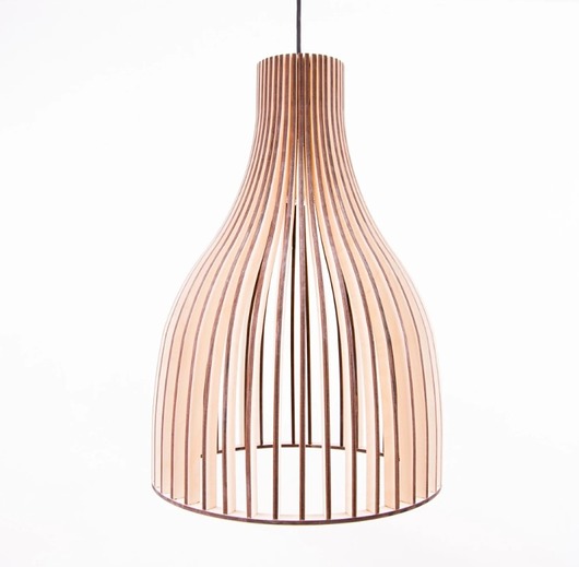lampy wiszące Drewniana lampa do kuchni w stylu skandynawskim