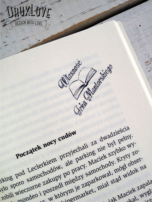 Stempel drewniany Ex Libris 40x30mm DrukLove