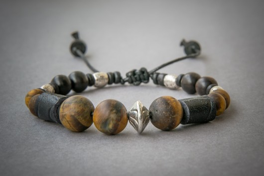 bransoletka KWARC+HEBAN+SKÓRA NOMAD ACCESSORIES