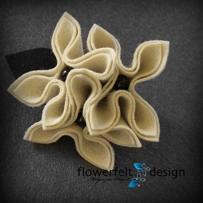 ecru with black FlowerFelt Design