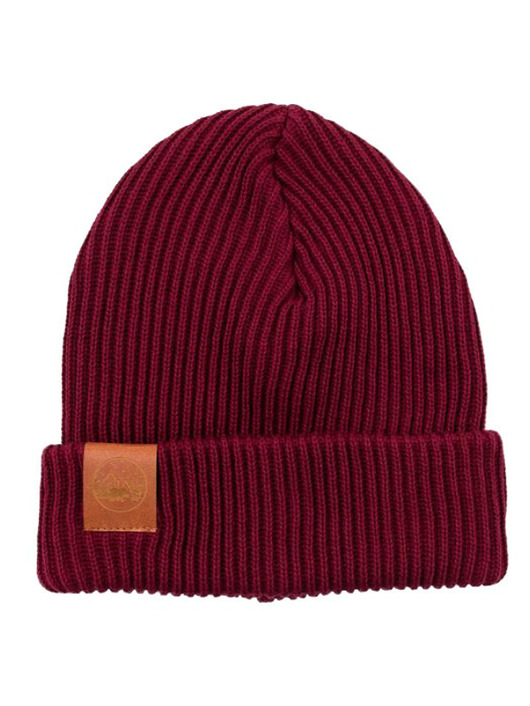 czapki damskie Czapka zimowa z bawełny organicznej karminowa