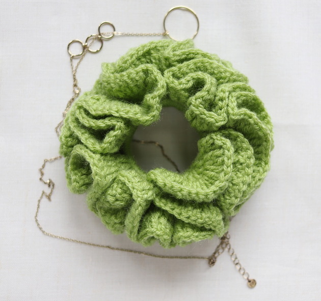 gumki do włosów Frotka do włosów scrunchie gumka szydełkowa seledyn