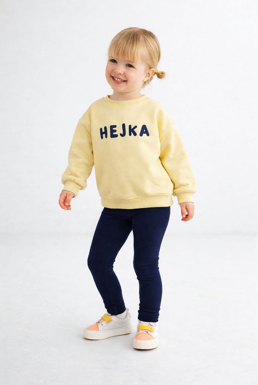 bluzy dla dziewczynki Bluza dziecięca HEJKA - żółta