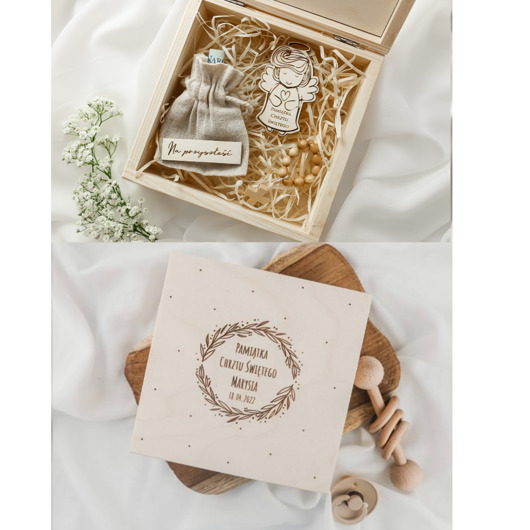 akcesoria na chrzest BOX Pamiątka Chrztu Świętego ZESTAW NA CHRZEST