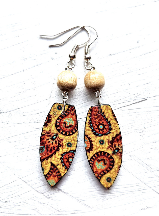 kolczyki drewniane Słoneczna Toskania