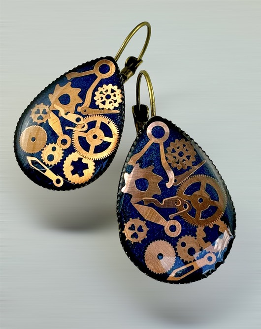 kolczyki z żywicy KOLCZYKI - łezki (blue) II