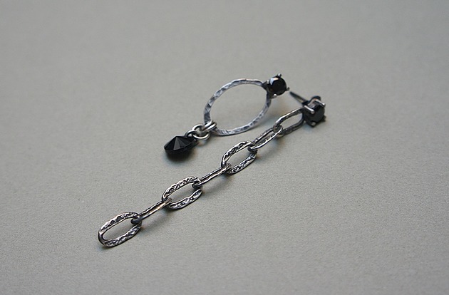 kolczyki z kamieniami Kolczyki Asymmetric chain vol. 2