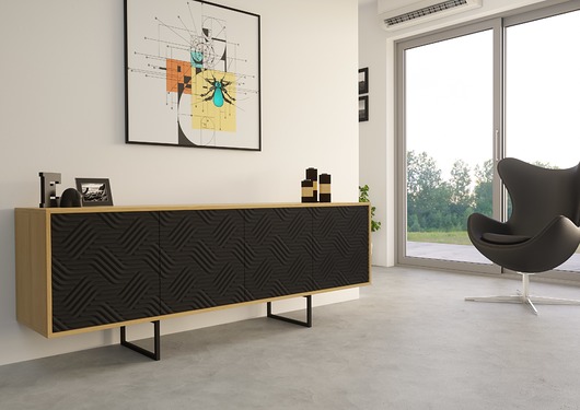 Komoda ABATO ZigZag fornir dąb naturalny B2design