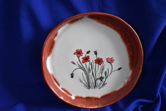 patery i talerze Ręcznie wykonana patera ceramiczna polne maki