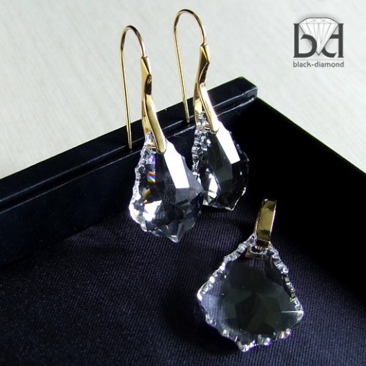 Kryształy w złocie - komplet Black Diamond
