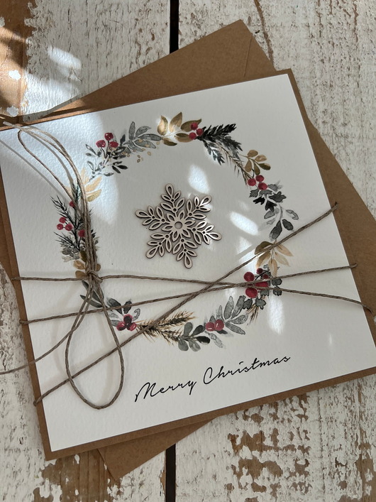 kartki świąteczne Stylowa ręcznie robiona kartka świąteczna Merry Christmas