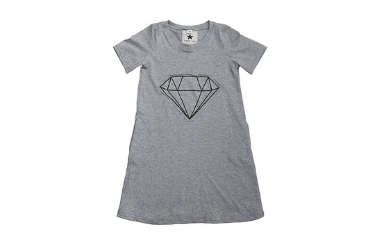 Gray  Diamond dress Z metra cięta