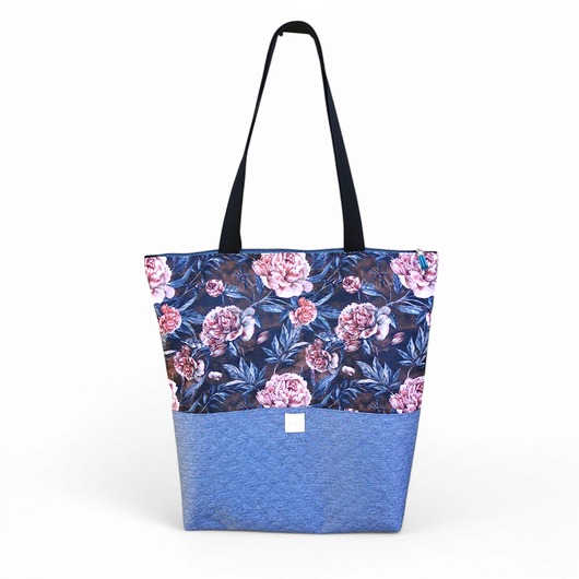 torby na ramię Torba shopper na zakupy wodoodporna shopperka torba na ramię piwonia peonia