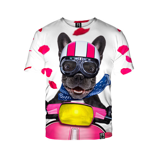 t-shirt damskie Damski T-shirt DR.CROW Dog on Scooter