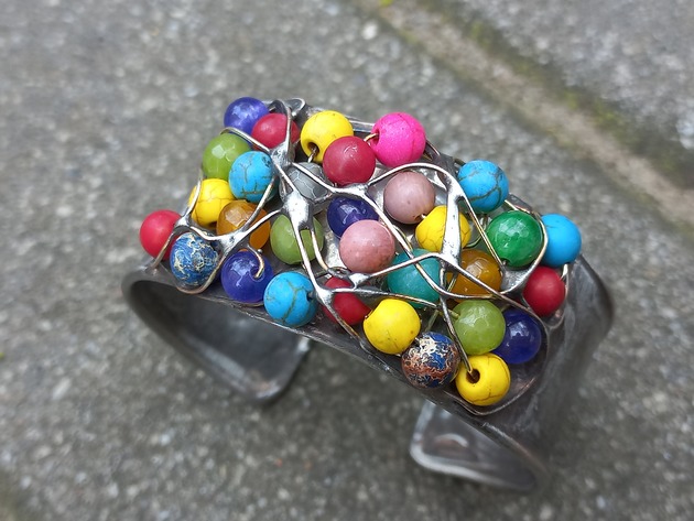 bransoletki wire wrapping Cukiereczki - bransoletka regulowana