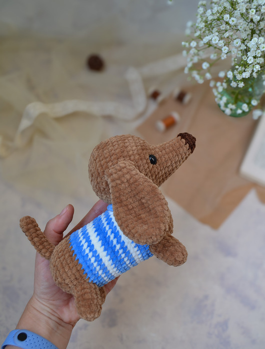 misie i maskotki Maskotka jamniczek, Piesek pluszowy, Prezent dla dziecka