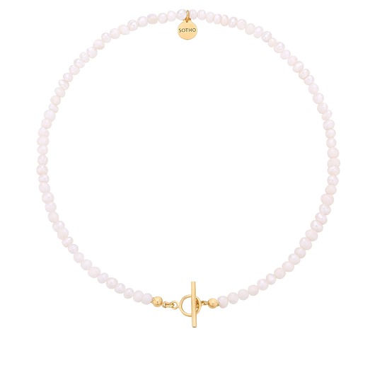 złote naszyjniki Naszyjnik z pereł naturalnych ze złotym ozdobnym zapięciem