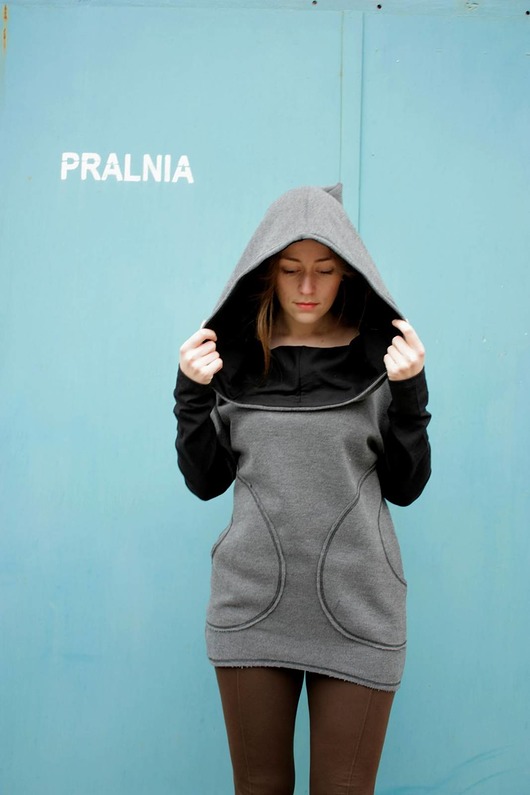 bluza bez kaptura damska Bluza z  dużym kapturem
