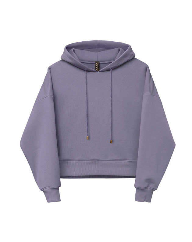 bluza z kapturem damska Bluza lovez kapturem lavendowa krótka