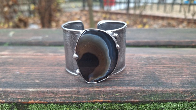 bransoletki wire wrapping Agat - bransoletka regulowana