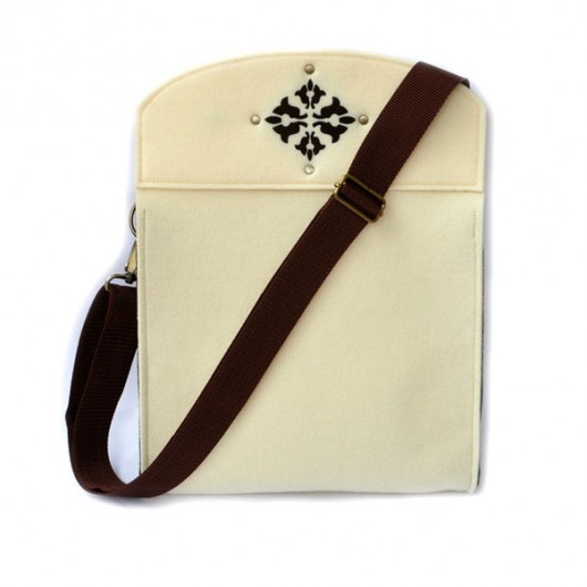 CuT-OuT BAG - vol.4 ecru z brązowym wzorem Beltrani