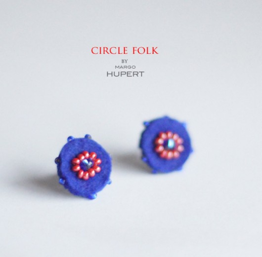 Circle Folk - blue FlowerFelt Design