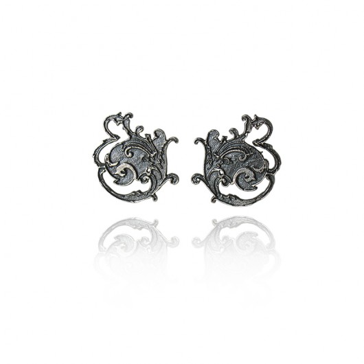 grafitowe srebrne kolczyki- ERIN KOS jewellery