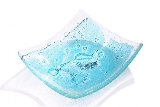 Niebieski  talerz Fusing Glass