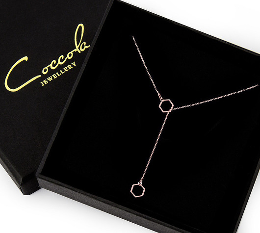 Naszyjnik z trójkątami- srebro 925 pozłacane Coccola JEWELLERY