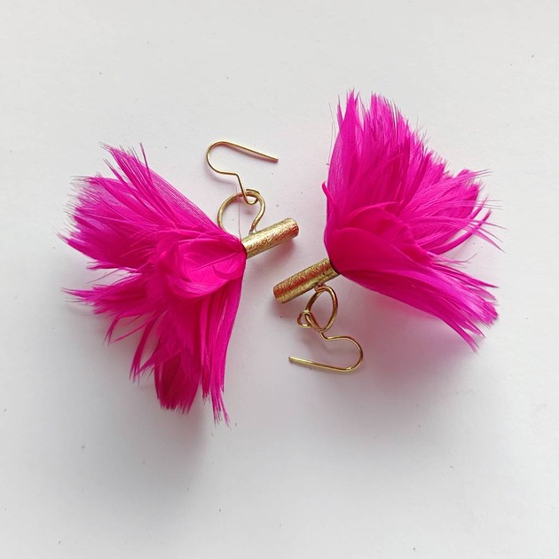 kolczyki z piórami PIÓRKO kolczyki