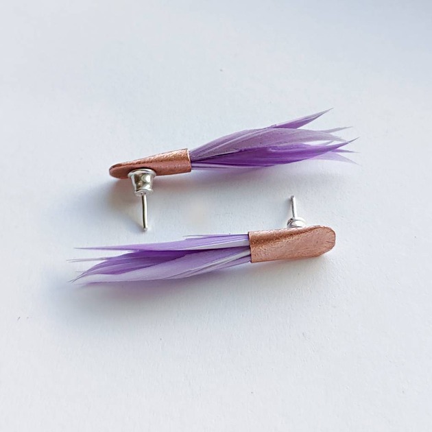 kolczyki z piórami PIÓRKO kolczyki