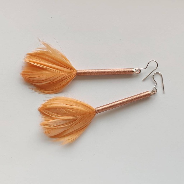 kolczyki z piórami PIÓRKO kolczyki