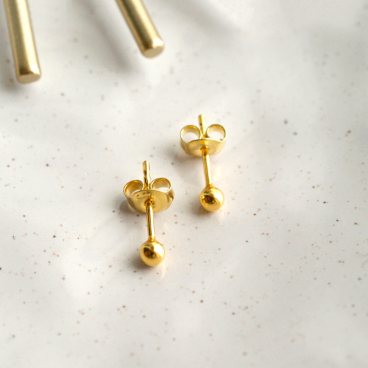 kolczyki pozłacane Kolczyki Malutkie Kulki Srebro 925