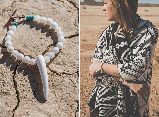 DESERT BONES bransoletka jadeit turkus + KIEŁ NOMAD ACCESSORIES