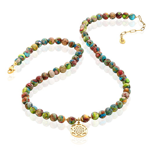 korale Naszyjnik z kamieni naturalnych - jaspis cesarski