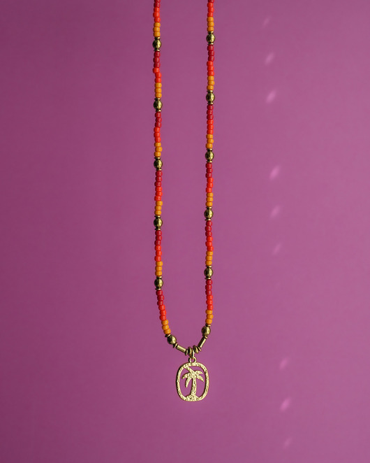 chokery Kolorowy naszyjnik na lato z palmą