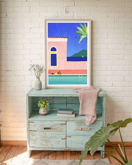 plakaty Letnie wakacje nad basenem - plakat 50x70 cm