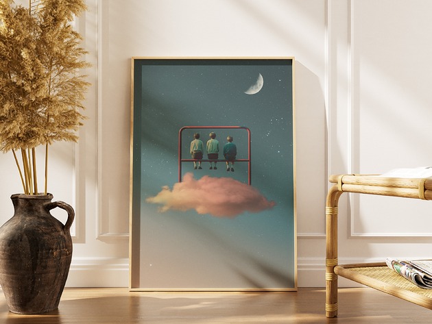 plakaty Plakat Trzepak - Kolaż minimalistyczny
