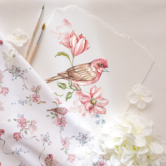 kocyki, kołderki, pościel dla dzieci Komplet pościeli dziecięcej Bird Melody