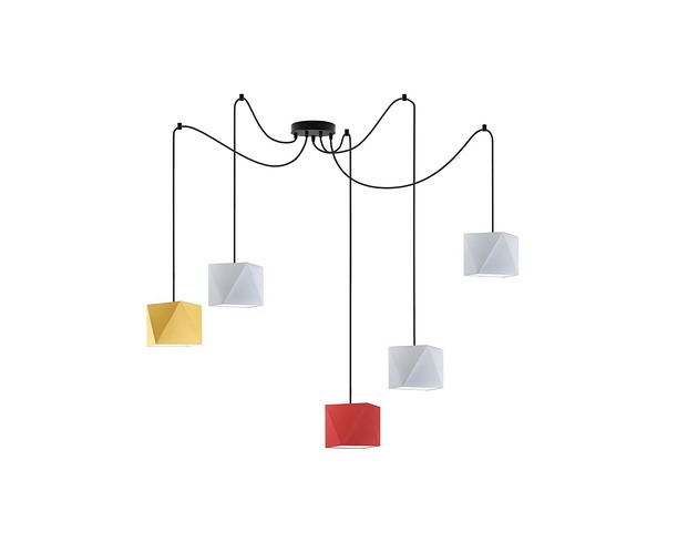 lampy do pokoju dziecka Regulowana 5-płomienna lampa wisząca typu pająk KANO D5 mix kolorów