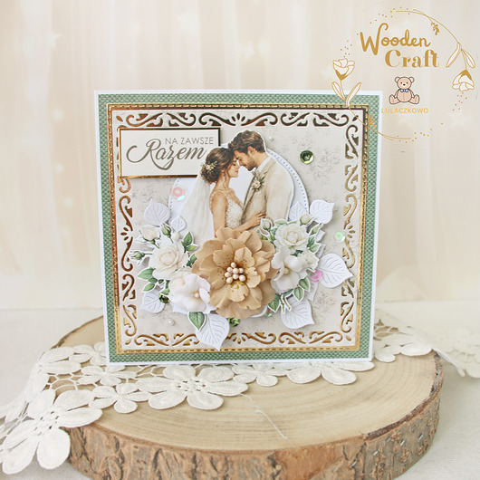 zaproszenia i kartki na ślub Romantyczna kartka ślubna, pamiątka ślubu "Lovely Day Green 2"