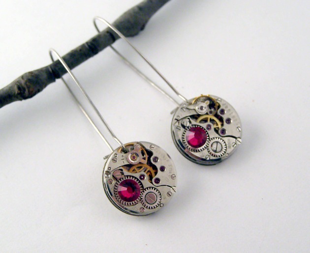 Mechaniczne kolczyki Swarovski 219 Zegarynki